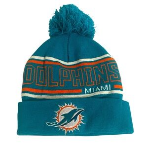 Beanie Miami Dolphins Hats Puff Winter Knit Hat Cap Toboggan USA Sideline Caps